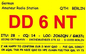 QSL-Karte von DD6NT